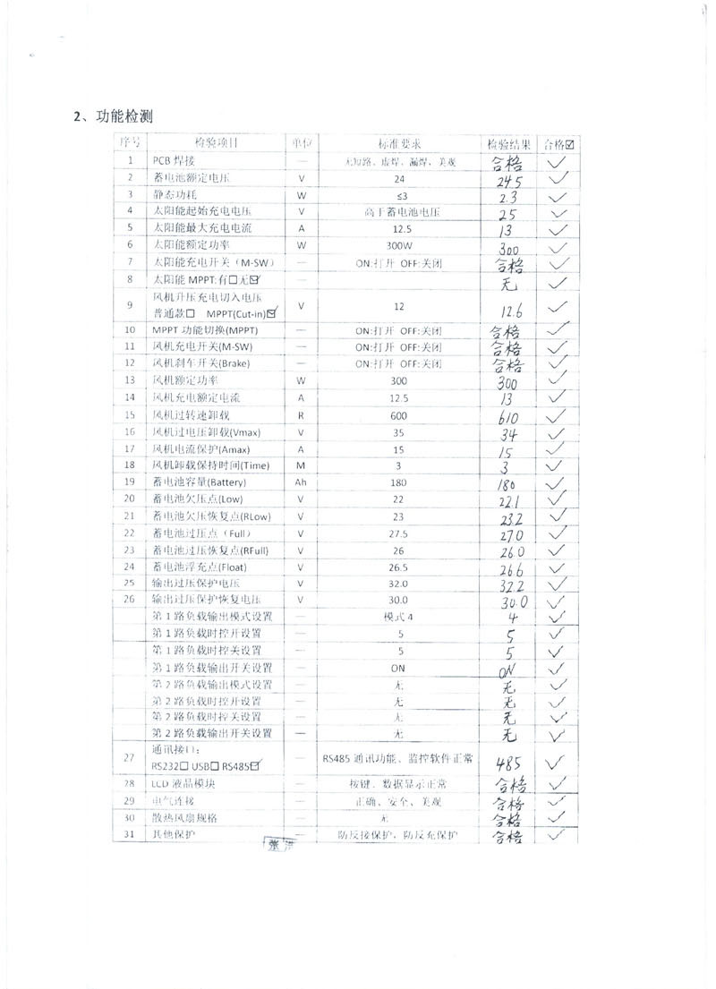 离网型风光互补控制器